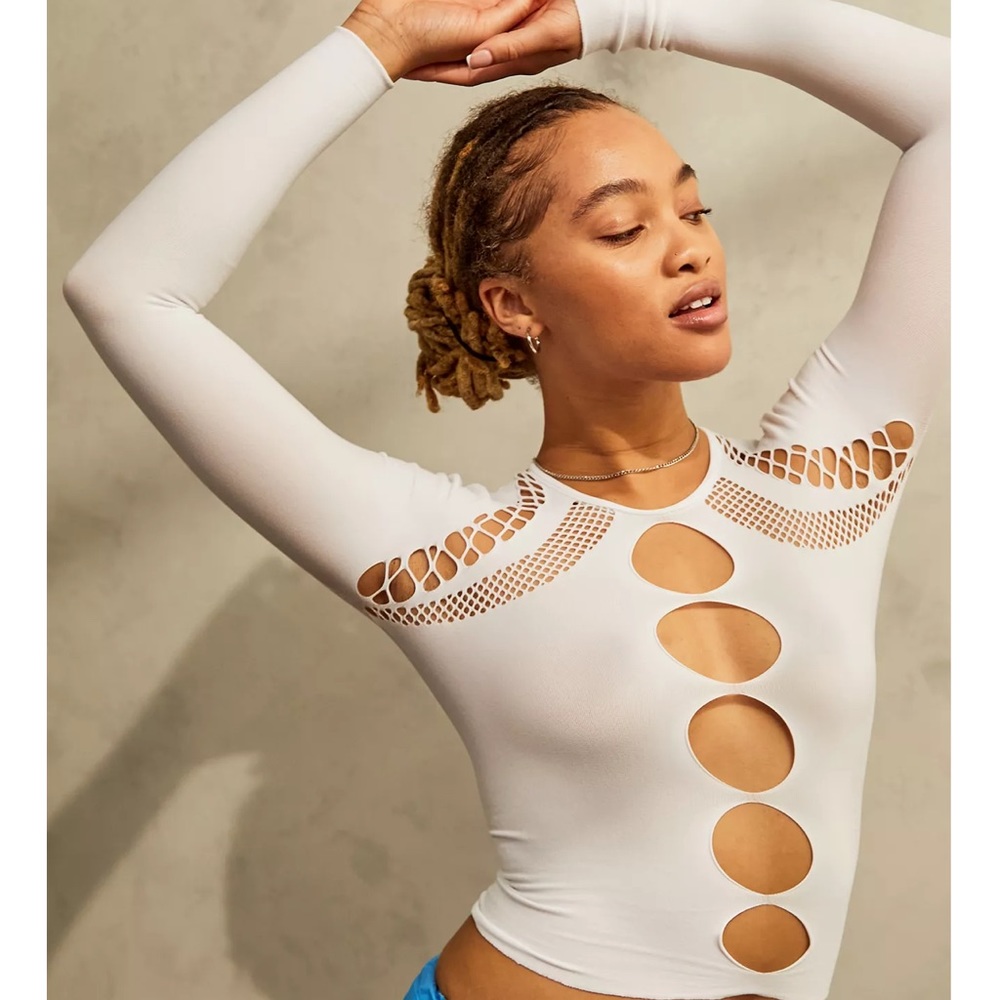 Urban Outfitters NiiHai White Shapewear Stretch Top & Sleeves One Size